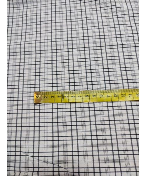 Tkanina bawełniana KRATECZKA szara koszulowa - KUPON 1,90x146